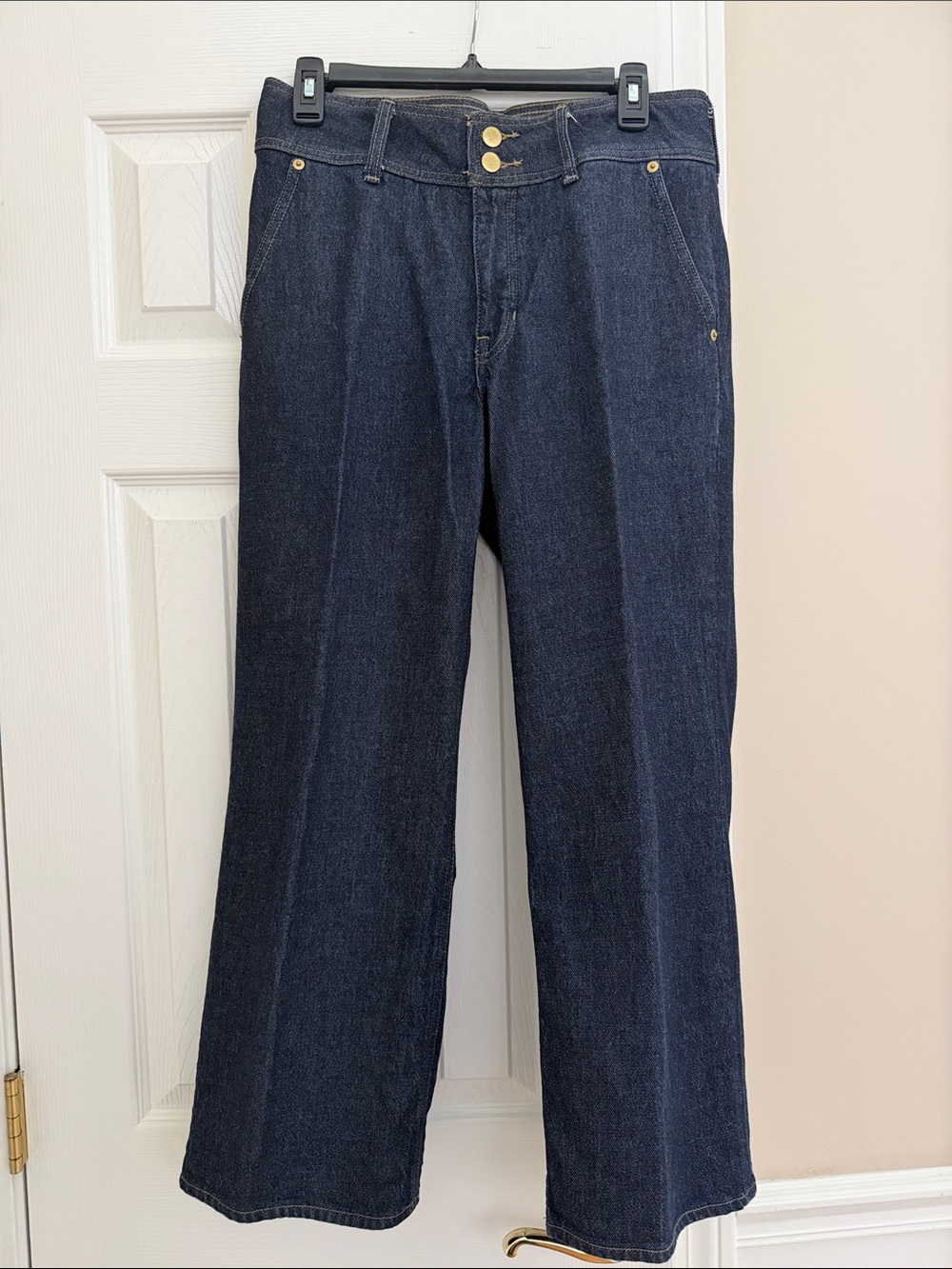 J. Crew  Dark Indigo Trouser Jeans with Double-Button Waist